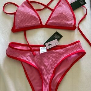 NWT Wild Fable Pink and Red Bikini Set